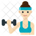 Fitness Woman Activity Lifestyle Healthy Gym Weight Icon