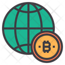 World Money Bitcoin Cryptocurrency World Global Icon