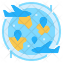 Airplane Flying World Icon
