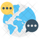 Worldwide Communication Globe Conversation Icon