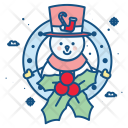 Wreath Christmas Snowman Icon