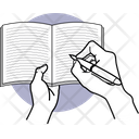 Writing Book Holding Paper Icon