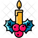 Candle Cranberry Christmas Icon