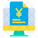 Monitor Yen Document Finance Document Icon