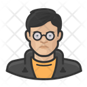 Young Man Asian Glasses Icon