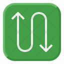Zigzag Curve Moving Sign Way Direction Arrow Icon
