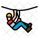 Zip Line Hiking Icon
