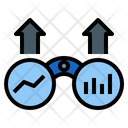 Zoom Graph Arrow Forecasting Business Marketing Growth Icon