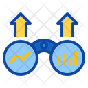 Zoom Graph Arrow Forecasting Business Marketing Growth Icon