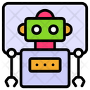 Bildung Der Zukunft Bildungsroboter Humanoides Robotergesicht Symbol
