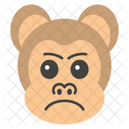 攻撃的な猿の顔 Emoji アイコン