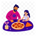 ピザを食べる  アイコン