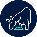 干し草を食べる馬  アイコン