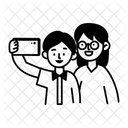 셀카 사진 촬영 사진 찍기 아이콘