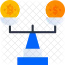 균형 규모 비트코인 달러 아이콘