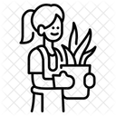 정원 여자 원예 아이콘