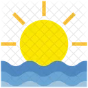 여름 바다 태양 아이콘