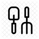 흙손 갈퀴 농업 아이콘