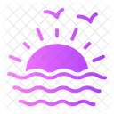 바다 휴식 여행 아이콘