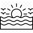 바다 홍수 호수 아이콘