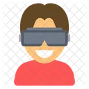 VR 가젯을 갖춘 사람 아바타 아이콘