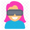 VR 가젯을 갖춘 사람 아바타 아이콘