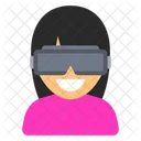 VR 가젯을 갖춘 사람 아바타 아이콘