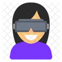 VR 가젯을 갖춘 사람 아바타 아이콘