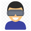 VR 가젯을 갖춘 사람 아바타 아이콘