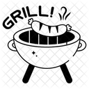 그릴 바베큐 고기 아이콘
