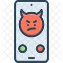 위협 위협 전화 겁먹기 아이콘