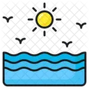 바다 햇빛 일몰 아이콘
