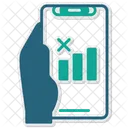 信号なし、携帯電話を手に持つ、接続が切れる アイコン