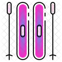 스키 스키 스키 폴 아이콘