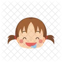 女の子、絵文字、よだれ アイコン