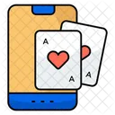 オンラインカジノ、モバイルポーカーカード、オンラインギャンブル アイコン