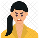 怒っている女性  アイコン