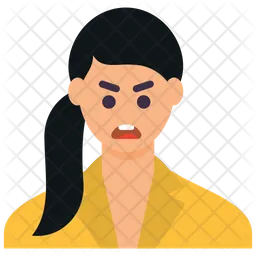 怒っている女性  アイコン