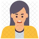 怒っている女性  アイコン