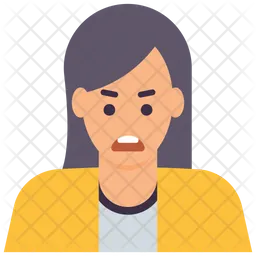 怒っている女性  アイコン