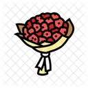 둥근 꽃다발 꽃 아이콘