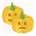 ハロウィンカボチャ、彫刻されたカボチャ、ホラーカボチャ アイコン