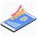 ビットコインの成長、ビットコインの評価、ブロックチェーンの成長 アイコン