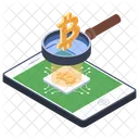 ブロックチェーン技術、暗号通貨技術、ビットコイン アイコン