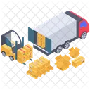 貨物コンテナの積み込み  アイコン