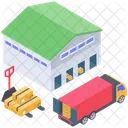 貨物コンテナの積み込み  アイコン