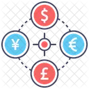 通貨コンバーター、両替、外国為替 アイコン