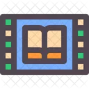 ビデオ、学習、本 アイコン