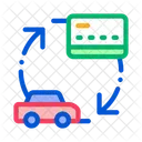 カード、車、お金 アイコン