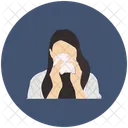 여자 기침 기침 의료 아이콘